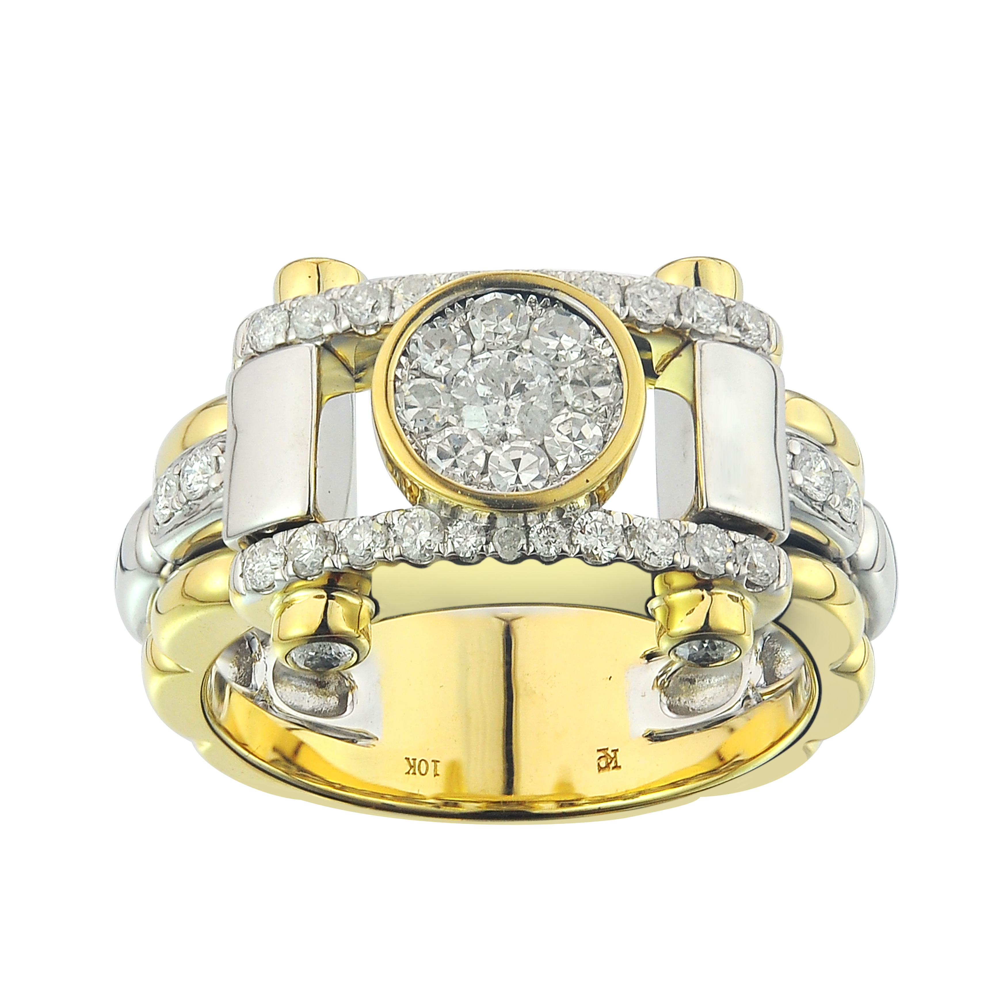 Diamond Ring  1.05 ct. 10K 2Tone Yellow & White Gold